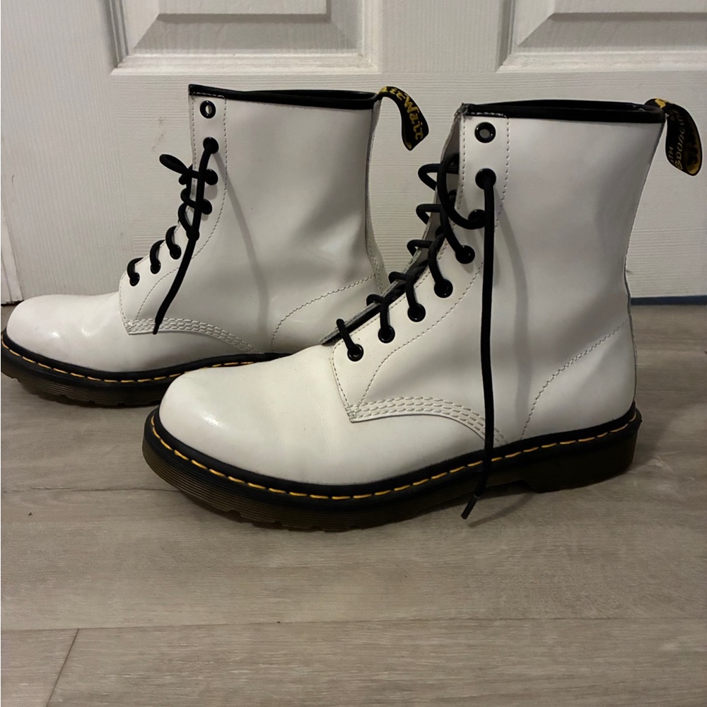 Dr. Martens Women’s White Patent Boots